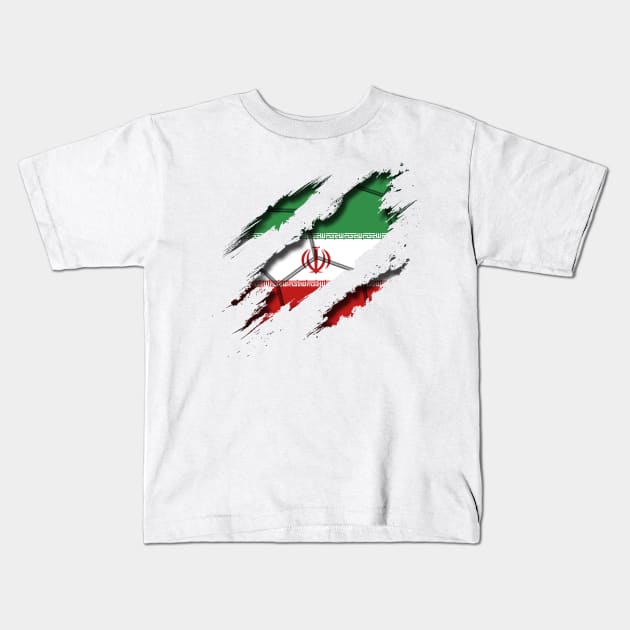 Iran Football Kids T-Shirt by blackcheetah